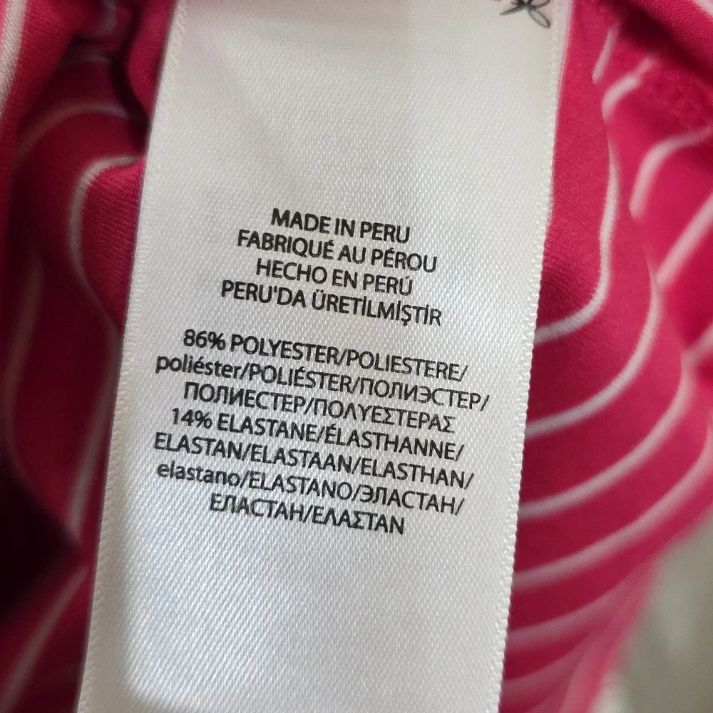 Ralph Lauren Womens Athletic Golf Shirt Collar Snaps Pink/White 